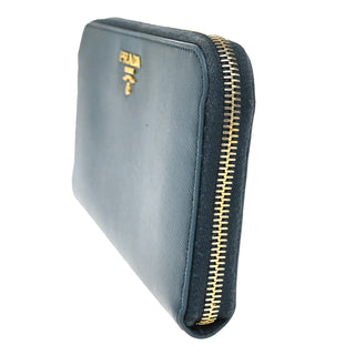 Prada Zip Around Tab Wallet Saffiano Leather