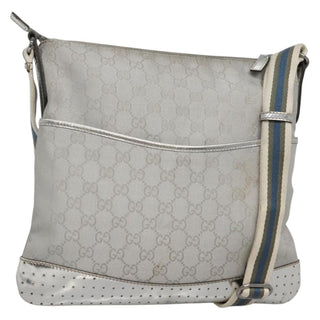 Gucci Zip Messenger Bag GG Canvas with Perforated Leather