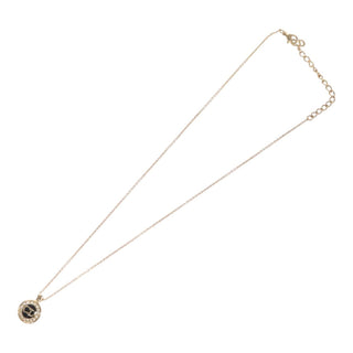 Christian Dior CD Round Pendant Necklace Metal and Crystals