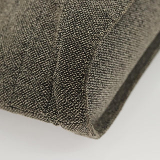 Chanel Vintage Chocolate Bar Metal Ring Tote Quilted Canvas