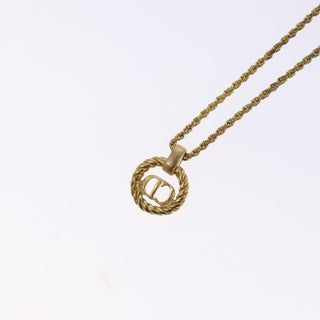 Christian Dior CD Round Pendant Necklace Metal