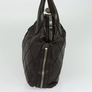 Chanel Expandable Zip Around Frame Bag Quilted Leather