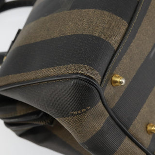 Fendi Vintage Pequin Boston Bag Coated Canvas