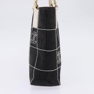 Chanel Chocolate Bar CC Logo Tote Canvas