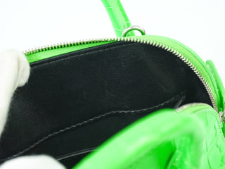 Balenciaga Logo Ville Bag Crocodile Embossed Leather