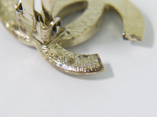 Chanel CC Hoop Clip-On Earrings Crystal Embellished Metal