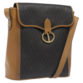 Christian Dior Vintage Honeycomb Flap Crossbody Bag Canvas and Leather