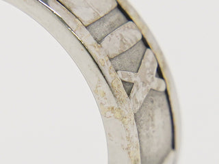 Tiffany & Co. Atlas Band Ring 18K White Gold with Diamonds