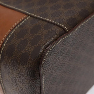 Celine Vintage Double Zip Vanity Case Macadam Coated Canvas