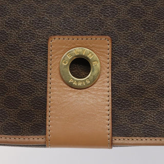 Celine Vintage Macadam Shoulder Bag Canvas and Leather