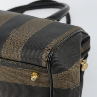 Fendi Vintage Pequin Boston Bag Coated Canvas