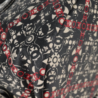 Chanel Optic Coco Bowler Bag Printed Coated Canvas with Caviar