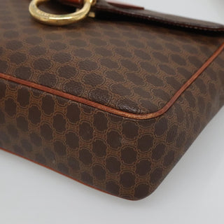 Celine Vintage Macadam Shoulder Bag Canvas and Leather