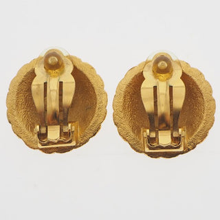 Chanel Vintage Round CC Clip-On Earrings Metal