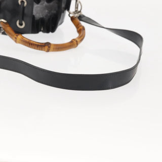 Gucci Vintage Bamboo Bucket Bag Nylon and Leather