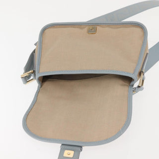 Fendi Logo Flap Shoulder Bag Canvas