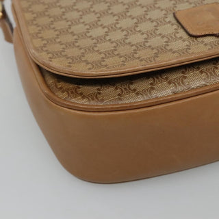 Celine Vintage Macadam Shoulder Bag Canvas and Leather