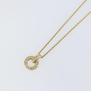 Christian Dior CD Round Pendant Necklace Metal and Crystals