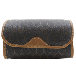 Christian Dior Vintage Honeycomb Zip Pouch Coated Canvas