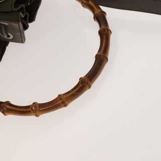 Gucci Vintage Bamboo Bucket Bag Nylon and Leather