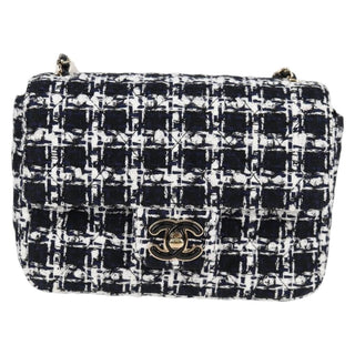Chanel Square Classic Single Flap Bag Quilted Tweed