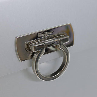 Salvatore Ferragamo Gancini Convertible Top Handle Bag STAINLESS STEEL