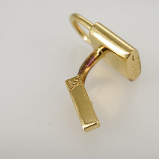 Louis Vuitton Padlock and Key Logo Cufflinks Silver