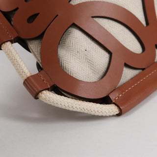 Loewe Anagram Drawstring Bucket Crossbody Bag Leather with Canvas