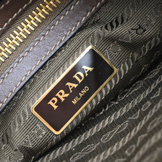 Prada Logo Double Zip Crossbody Bag Canvas