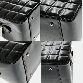 Chanel Chocolate Bar CC Zip Tote Quilted Patent