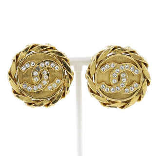 Chanel Vintage Round CC Clip-On Earring Metal