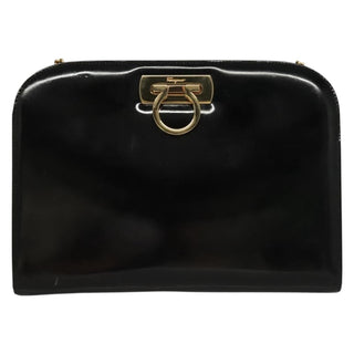 Salvatore Ferragamo Gancini Shoulder Bag Patent Leather