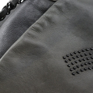 Chanel Studded CC Accordion Flap Bag Leather