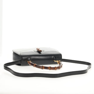 Gucci Vintage Convertible Bamboo Top Handle Bag Leather