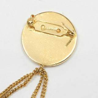 Chanel Vintage Medallion Flap Bag Brooch Metal