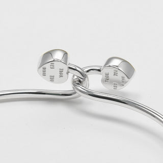 Tiffany & Co. Double Heart Lock Bangle Bracelet Sterling Silver with 18K Yellow Gold