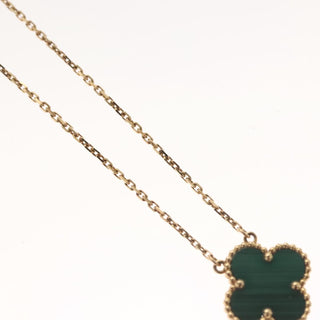 Van Cleef & Arpels Vintage Alhambra Pendant Necklace 18K Yellow Gold and Malachite