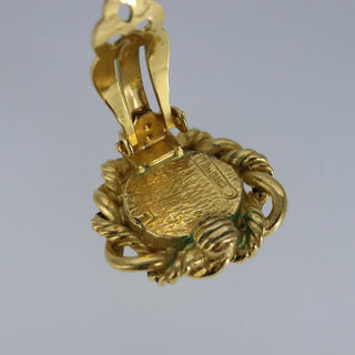 Chanel Vintage Round Clip-On Earrings Metal with Faux Pearl