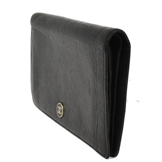 Chanel CC Button Bi-Fold Wallet Leather