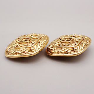 Chanel Vintage CC Diamond Clip-On Earrings Metal