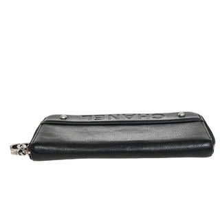 Chanel CC Logo Zipper Long Bifold Leather