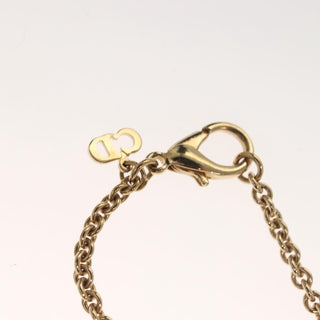 Christian Dior Logo Necklace Crystal Embellished Metal