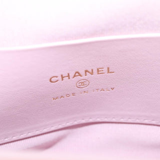 Chanel Bow Frame Clutch With Chain Quilted Patent with Lambskin