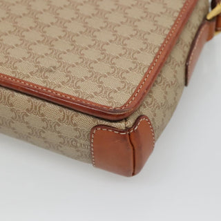 Celine Vintage Macadam Shoulder Bag Canvas and Leather