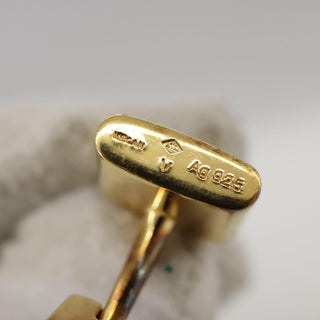 Louis Vuitton Padlock and Key Logo Cufflinks Silver