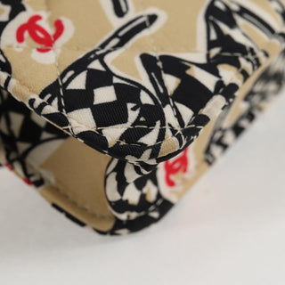 Chanel Flap Card Holder on Chain Quilted Printed Canvas