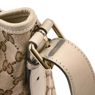 Gucci Front Zip Shoulder Bag GG Canvas