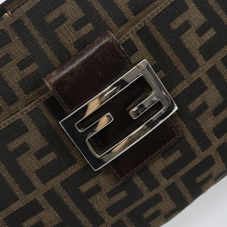 Fendi Vintage Pocket Shoulder Bag Zucca Canvas