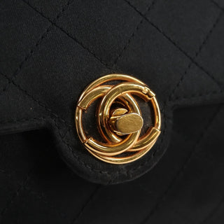 Chanel Vintage CC Chain Flap Bag Quilted Satin