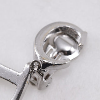 Christian Dior CD logo clip earrings Silver -plated metal